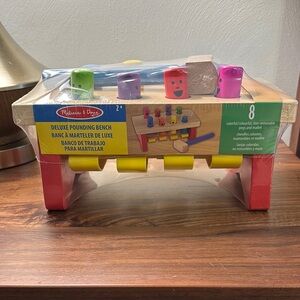 Melissa & Doug Wooden Pounding Bench with Colorful Pegs